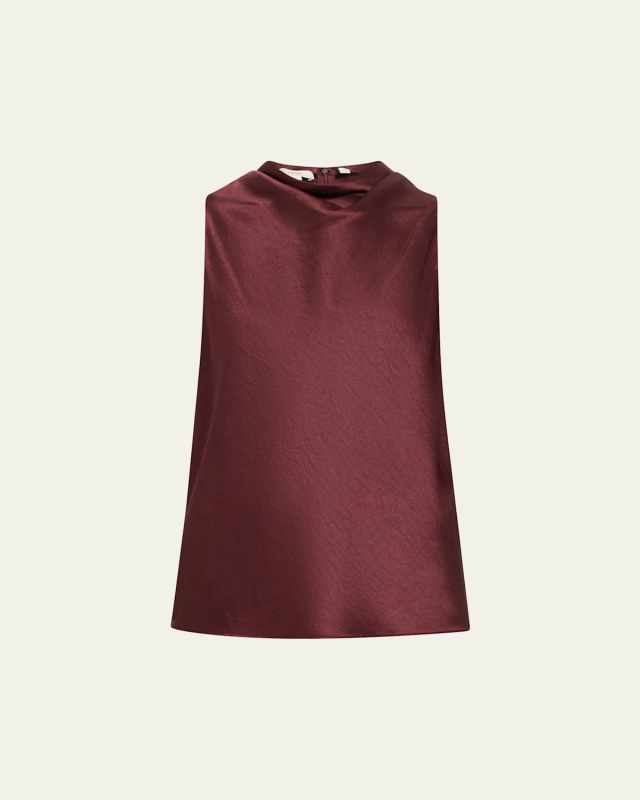 Cowl-Neck Bias Satin Top